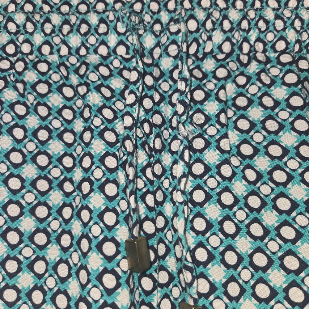 French Laundry Teal and White Geometric Joggers